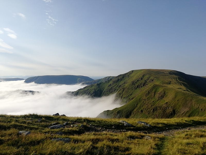 A cloud inversion in the lake district in the middle of a 50 mile race